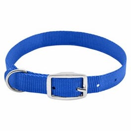 Dog Collar, Adjustable, Blue Nylon, 3/4 x 17 to 20-In.