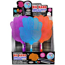 Fly Swatter, Extendable Big Hand, 30-In., Assorted Colors