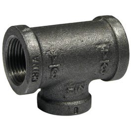 Pipe Fitting, Black Reducing Tee, 3/4 x 1/2-In.