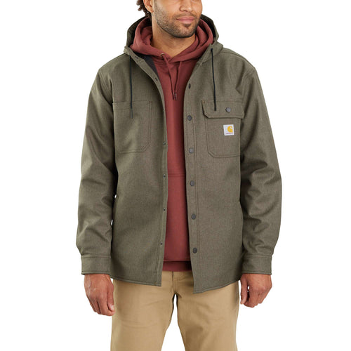 Carhartt Rain Defender® Relaxed Fit Heavyweight Hooded Shirt Jac (Black Heather)