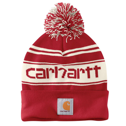 Carhartt Knit Pom-Pom Cuffed Logo Beanie