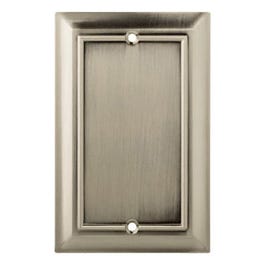 Blank Wall Plate, 1-Gang, Architectural, Satin Nickel Zinc