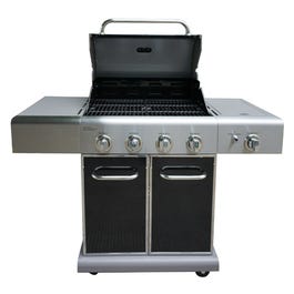 LP Gas Grill, 4 Burners + Searing Burner, 52,000-BTU, Black