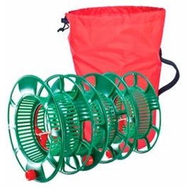 Christmas Light Storage Reels & Bag, Green Plastic, 3-Ct.