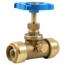 Push Fit Stop Valve With Drain, 3/4-In.
