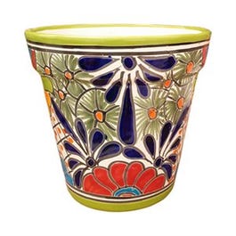 Cono Ceramic Planter, Double-Fired, Hand-Painted, 5.5-In.