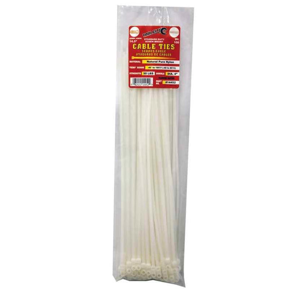 Tool City 14.5 in. L White Cable Tie 100 Pack (14.5