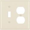 Almond 1-Toggle Opening & 1-Duplex Nylon Wall Plate