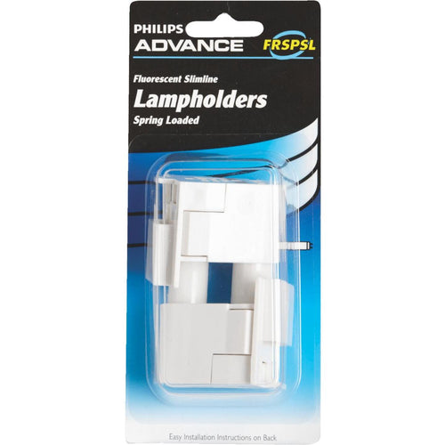 Philips Spring Loaded Slim-Line Tombstone Single Pin T8/T12 Fluorescent Lampholder (2-Pack)