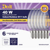 Do it 40W Equivalent Soft White B11 Candelabra LED Decorative Light Bulb (6-Pack)