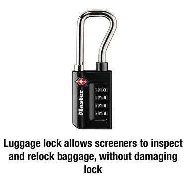 Master Lock TSA-Approved Luggage Lock (Black)