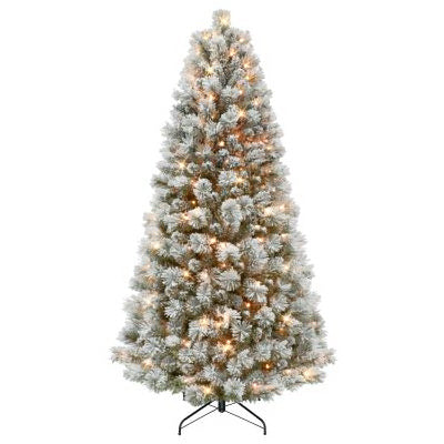 Puleo Artificial Cashmere Pre-Lit Christmas Tree, 250 Dual-Color Lights