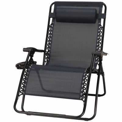 Four Seasons Courtyard Sunny Isles Zero Gravity Chair, Coated Steel Frame (Extra Large, Navy)