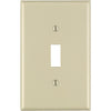 Leviton 1-Gang Thermoplastic Nylon Mid-Way Toggle Switch Wall Plate, Ivory