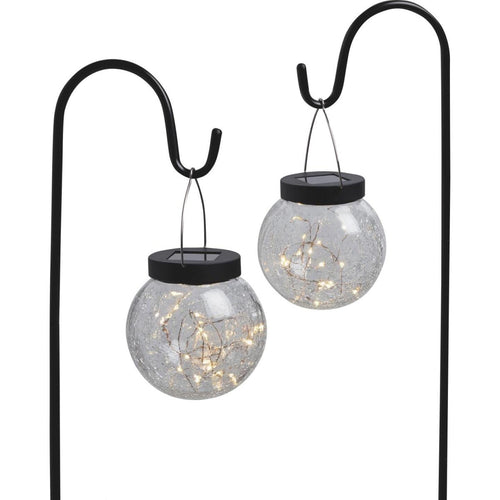 Outdoor Expressions Hanging Glass Globe 30 In. H. Solar Stake Light (2-Pack)