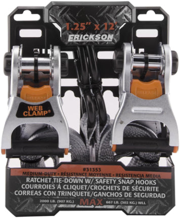 WEB CLAMPS 2000 LB 1 1/4 IN X 12 FT GRAY