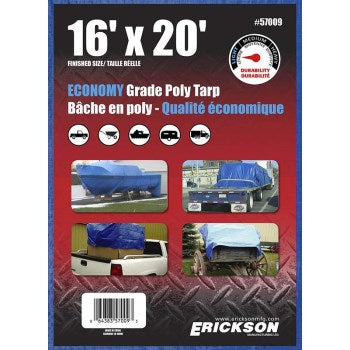 Erickson Mfg 57009 16x20 Blue Poly Tarp