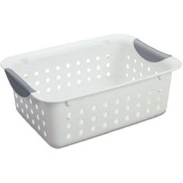 Small Ultra, Basket.  White with Gray Inserts in Handles