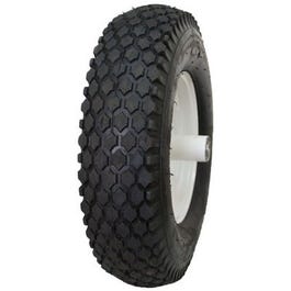 Wheelbarrow Tire & Wheel Assembly, Stud Tread, 4-Ply, 4.10/3.50-4-In.