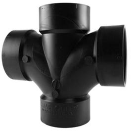 ABS/DWV Double Sanitary Tee, Hub x Hub x Hub, 1.5-In.