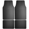 Auto Floor Mats, Black Rubber, 4-Pc.