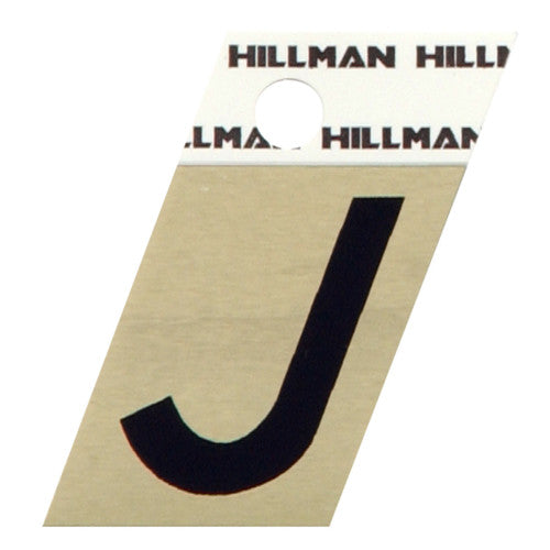 Hillman Adhesive Angle-Cut Letter J Black and Gold