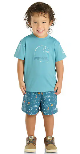 Carhartt Boys' Force Sun Defender™ 2-Piece Short-Sleeve Shirt & Woven Short Set (Toddler)