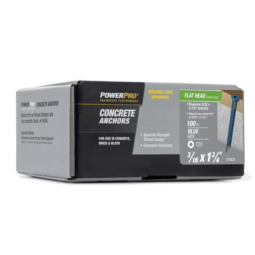 Hillman Group Power Pro Blue Flat-Head Concrete Screw Anchors