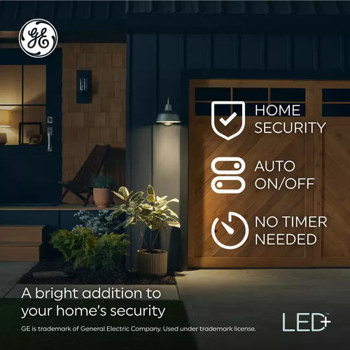 GE LED+ Dusk to Dawn LED Light Bulbs, Security Lights, 60 Watt Replacement, Medium Base, Decorative Candle Bulbs, Daylight (2 Pack)