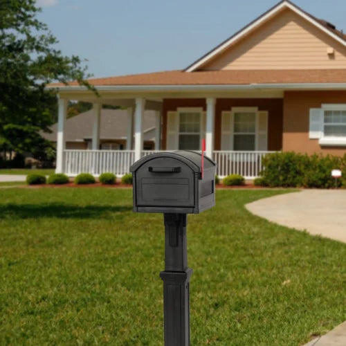 Gibraltar Mailboxes Grand Haven Mailbox & Post Kit – Black