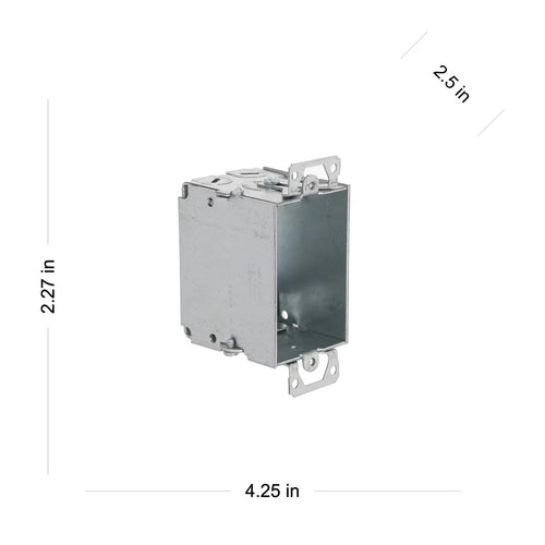 Raco 3 in. x 2 in. Switch Box Gangable 2-1/2 in. Deep One 1/2 in. KO & NMSC Clamps Plaster Ears