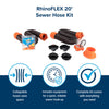 Camco RhinoFLEX Camper/RV Sewer Hose Kit with 4-in-1 Adapter & Clear Elbow, Includes Caps for Convenient Storage, Fits 3″ Slip & NPT Threaded Sewer Connections 39741