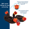 Camco RhinoFLEX Camper/RV Sewer Hose Kit with 4-in-1 Adapter & Clear Elbow, Includes Caps for Convenient Storage, Fits 3″ Slip & NPT Threaded Sewer Connections 39741
