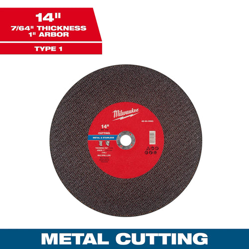 Milwaukee 14 x 7/64 x 1 Metal Cut Off Wheel Type 1