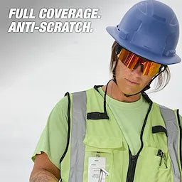 Milwaukee Wrap Around Safety Glasses - Red Mirrored Anti-Scratch Lenses