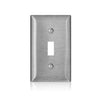 Leviton 1-Gang Toggle Switch Wallplate, Standard Size, Magnetic Stainless Steel, C-Series