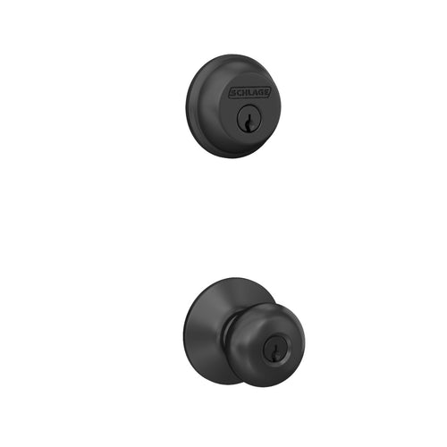 Schlage Single Cylinder Deadbolt and Plymouth Knob Keyed Entry Lock
