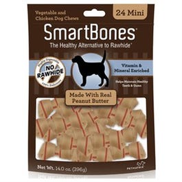 Dog Treats, Mini Peanut Butter Chew, 24-Pk.