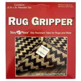Non-Slip Tabs for Rugs and Mats, 3 x 3-In., 4-Pk.