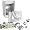 Bell White Horizontal Mount Tamper Resistant Outdoor Outlet Kit