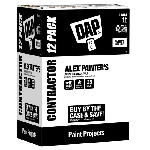 Dap Alex® Painter’s Acrylic Latex Caulk (10.1 FL OZ 12 pack, White)