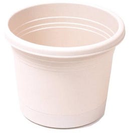 Planter & Saucer, Plastic, Tan, 4.5-In.