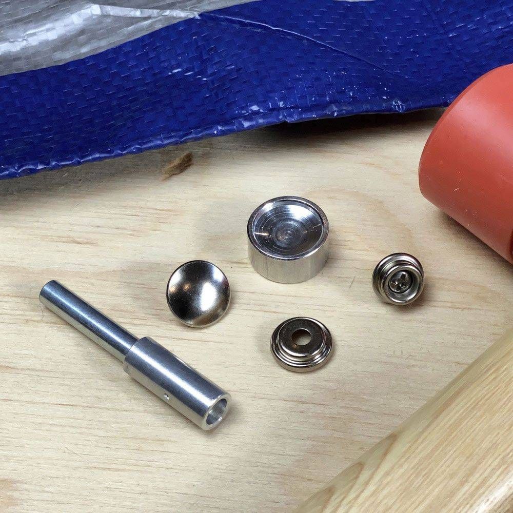 Brass Nickel Plated Canvas Snap Fastener Kit 6 Count