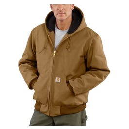 Duck Active Quilted Jacket With Hood, Flannel-Lined, Brown, XXXL