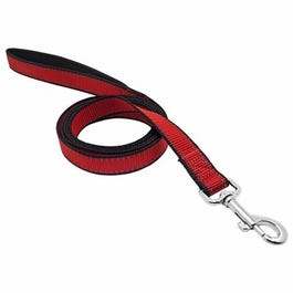 Pet Expert Nylon Reflective Dog Leash, Black/Red, 1-In. x 6-Ft.
