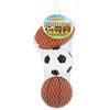 Dog Toy, Vinyl Sports Ball, Assorted, 3-Pk.