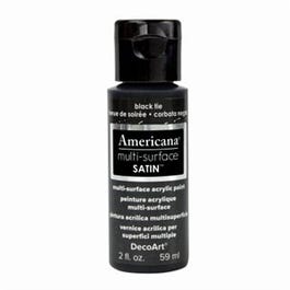 Americana Multi Surface Craft Paint, Satin, Black Tie, 2-oz.