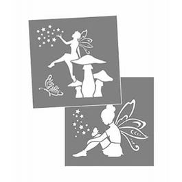 Americana Decor Fairies Stencil, 8 x 8-In.