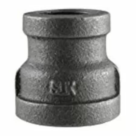 B & K Industries Black Reducing Coupling 150# Malleable Iron Threaded Fittings 1 x 1/2