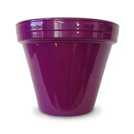 Flower Pot, Violet Ceramic, 4.5 x 3.75-In.